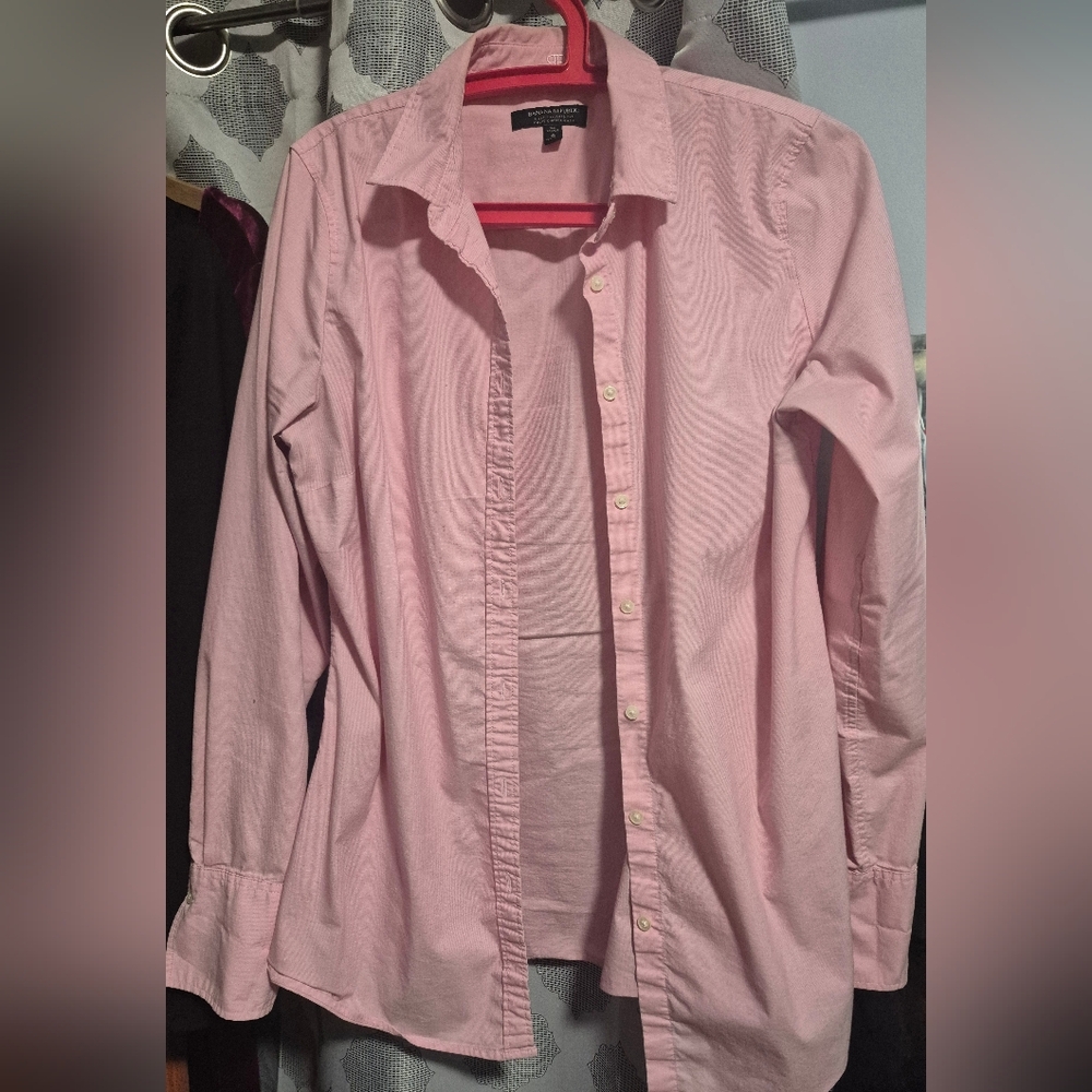 Banana Republic Light Pink Riley Tailored Fit Tall Shirt| Chemise Coupe Cintrée